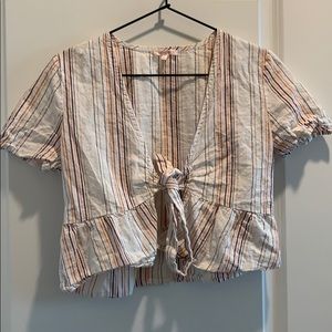 Striped crop cover up top